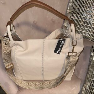 The Sak Los Feliz leather Tote Cream and Tan New